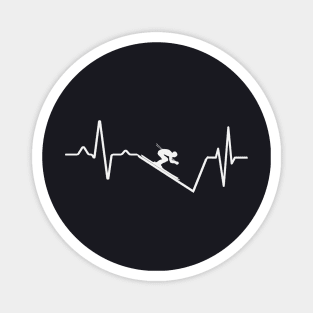 Heartbeat Pulse Downhill Skiing Shirt Magnet